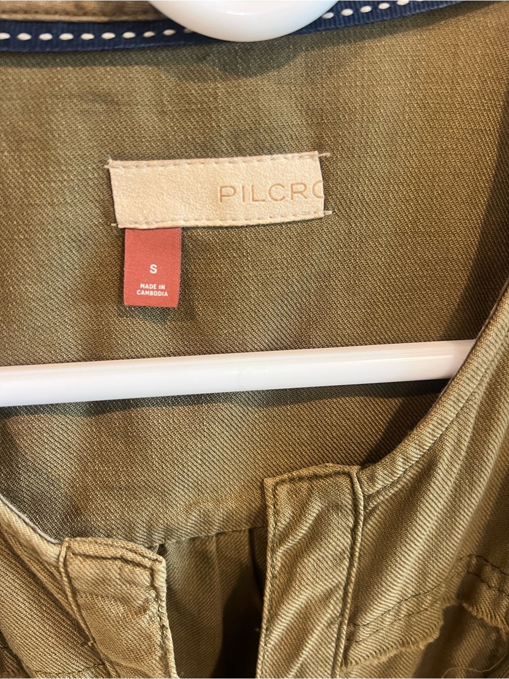 Pilcro Olive Ruffle-Trim Button Front Dress - Picture 3 of 8